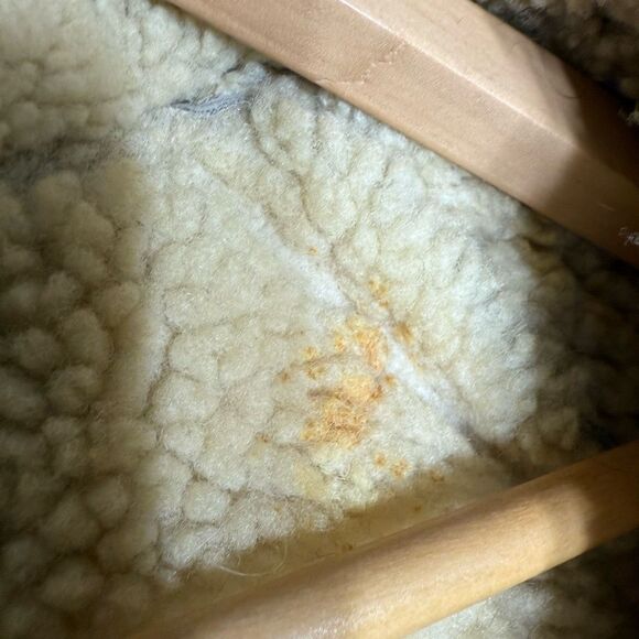 Vintage Bert Paley Beige Long Sleeve Leather Jacket Size 44 Sherpa Lined - Picture 11 of 15